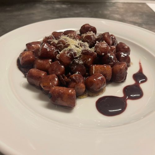 Gnocchi di patate al Sagrantino docg passito